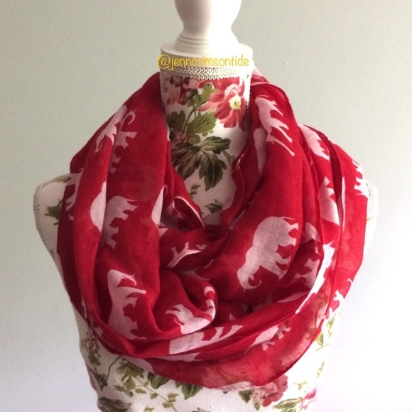Boutique Accessories - 🐘 Red Elephant Infinity Scarf Alabama Football